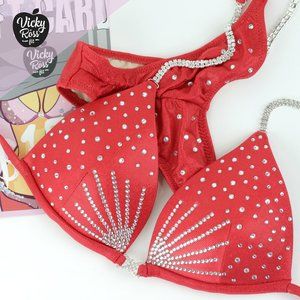 Red Star Competition Bikini Suit by Vicky Ross Fit